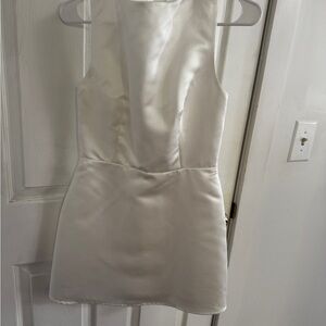 Reformation Satin White Mini Dress